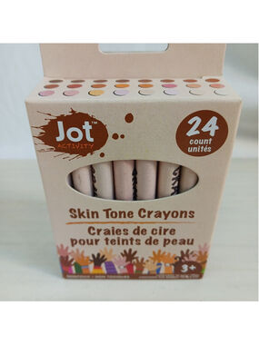 New 24 Skin Tone Crayons Nontoxic Jot Art Portrait Neutrals Color Wax Shades